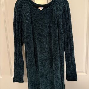 LuLaRoe Forest Green Knit Sweater Dress